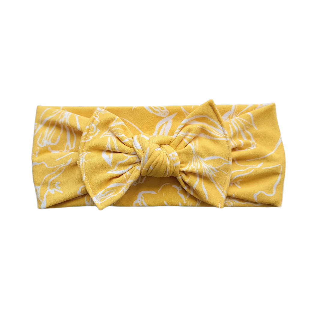 Bow Headband Yellow And White