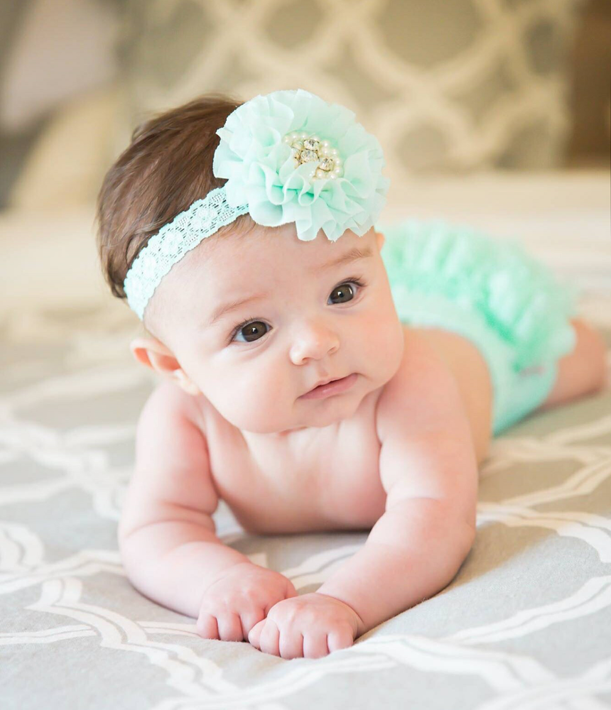 Mint Flower Headband - Adassa Rose