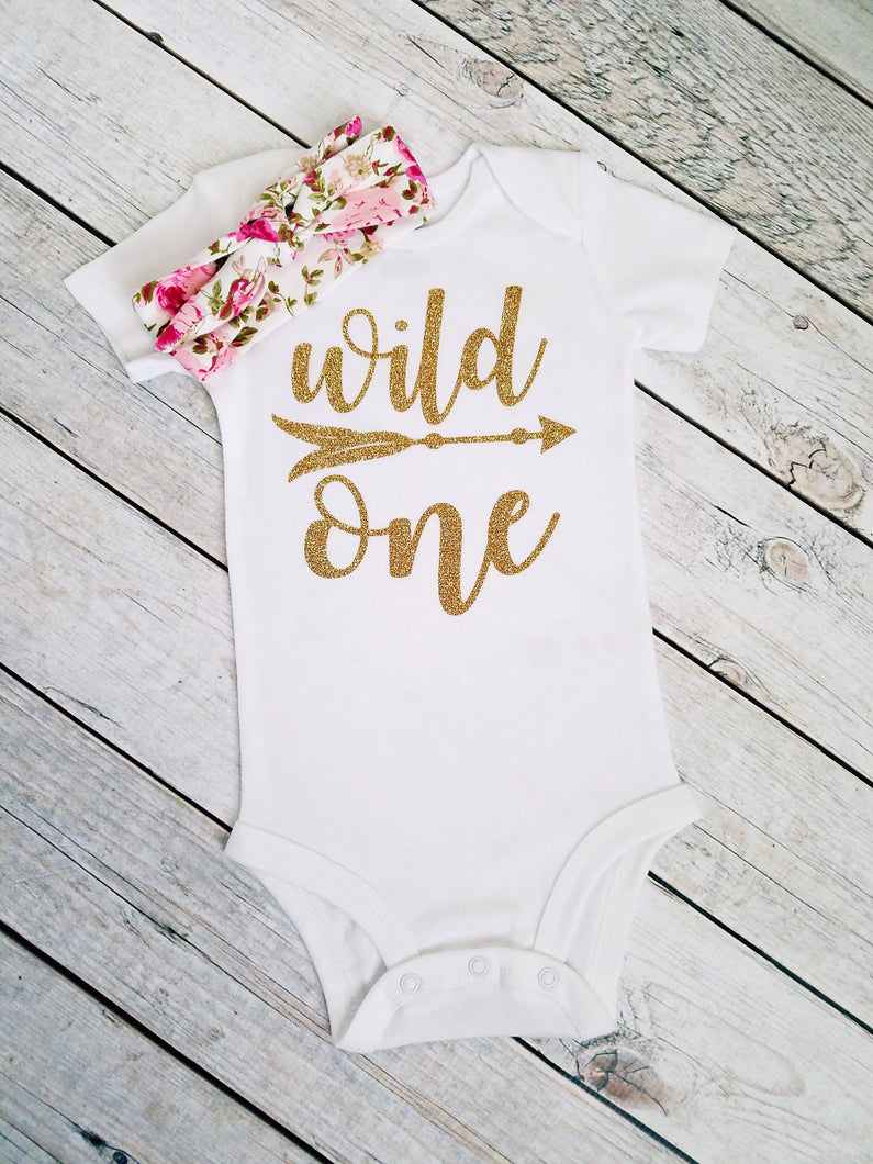 Wild ONE Bodysuit Girl Birthday Outfit Girls 1st Birthday Outfit - Adassa Rose