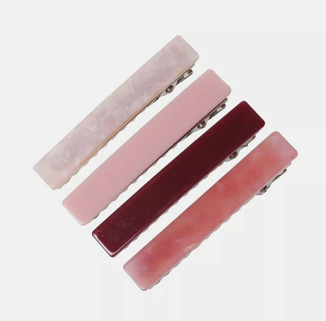 Evie Acrylic Hair Clip Set - Adassa Rose