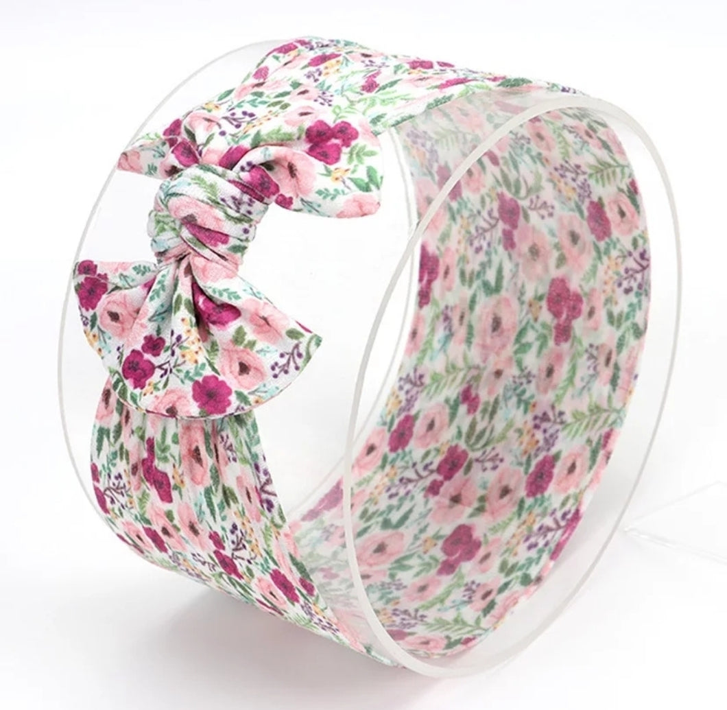 Lenna Floral Nylon Headwrap - Adassa Rose