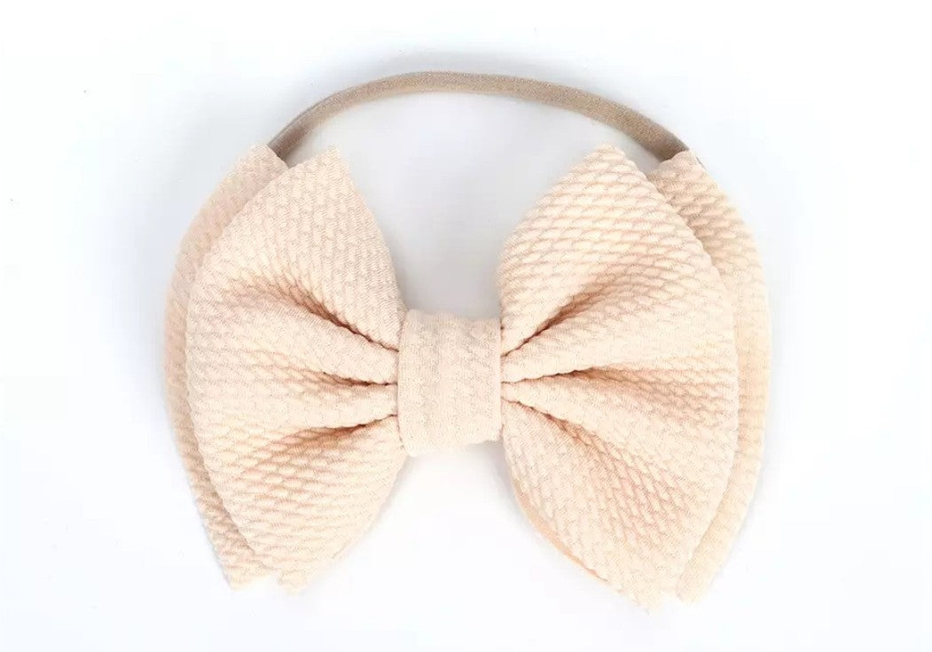 Layered Bow Headband | Nude - Adassa Rose