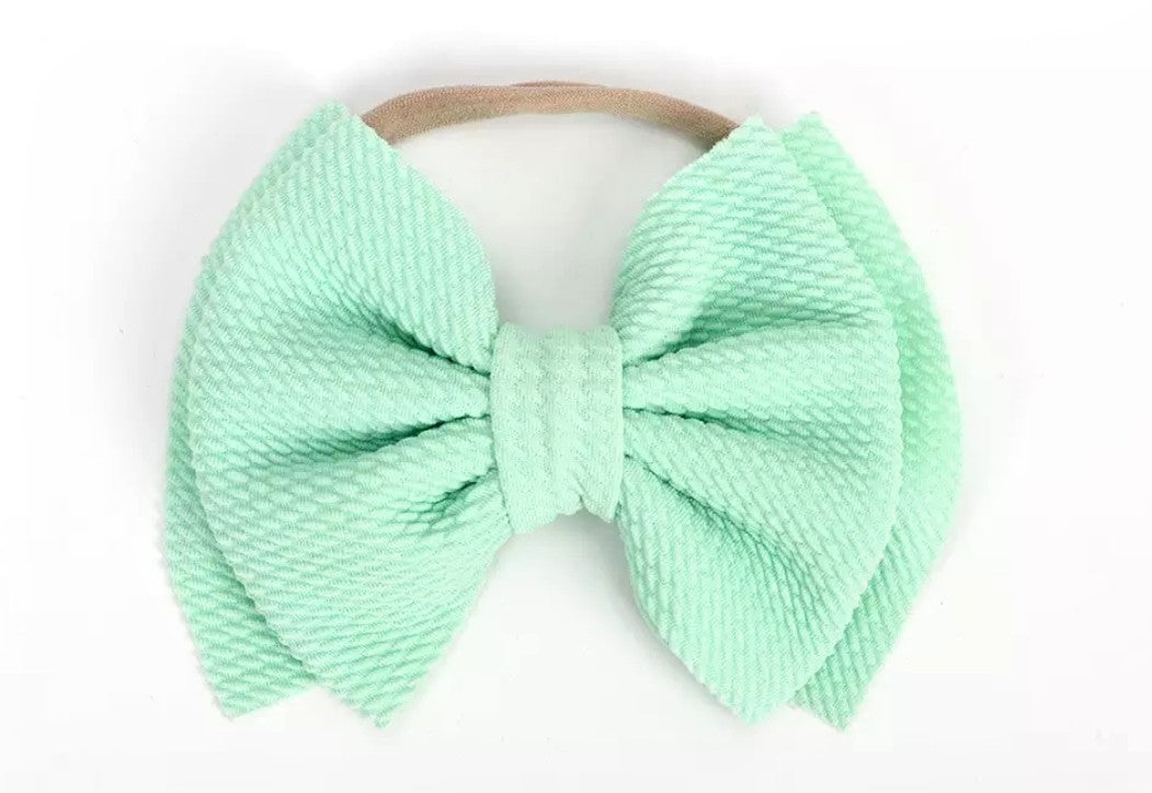 Layered Bow Headband | Mint - Adassa Rose